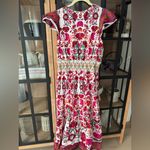 Anthropologie Floral smocked waist maxi midi dress ruffle flutter sleeve colorful bright print Photo 1