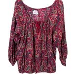 Denim & Supply Ralph Lauren Boho Red Paisley Peasant Top Size Large Photo 0