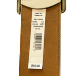 Calvin Klein  Leather Belt Womens Large Bone White Gold Buckle Wide NWT $45 MSRP Photo 4