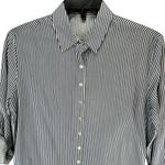 Baukjen Shirt Dress 6 Blue White Stripe Button Tie Belt Modern Nautical Preppy Photo 6