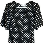 ASOS Black & White Polka Dot Dress MIDI/Maxi length. Button Up. Tie Back Photo 3
