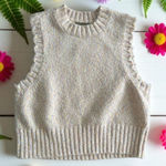 PIECES Women's Multicolor Knit Crewneck Sweater Tank Top Size Large Photo 0