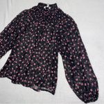 Elizabeth and James Women’s  Long Sleeve Floral Sheer Smocked Top size Small Photo 3