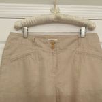 Sigrid Olsen  So Be It 100% Linen Khaki Wide Leg High Rise Women’s Sz 10 Pants Photo 2