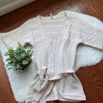 Ivory Cream Cable Knit Short Sleeve Open Cardigan Photo 0