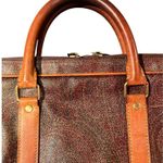 ETRO Vintage Paisley Bag Leather Briefcase Travel Office Dual Top Handle Lined Photo 10