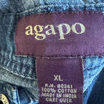 Vintage 90’s Agapo Embroidered American flag denim cropped overalls sizeXL Blue Size XL Photo 5