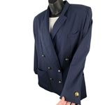 Oleg Cassini VTG 80s  Navy Blazer Double Breasted 6 Button Front Women’s 12 Photo 4