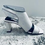 Topshop Nateisha High Heeled Sandals Leather White Size 6.5 Photo 3