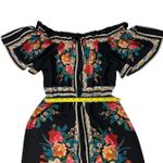 Lulus Trip to Tobago Maxi Dress Small Black Floral Off-the-Shoulder Vacation Photo 7