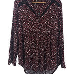 Torrid Womens Black Red Heart Star Print Lace Trim Long Sleeve Tunic Top Size 1 Photo 0