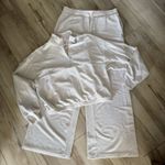 Victoria's Secret  1/4 Zip Pullover Sweatshirt  & Wide Leg Pants Thermal Knit L Photo 0