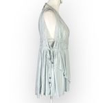 Free People  Aries Tunic Tank‎ Top Women's XS Light Blue Tie V-Neck Sleeveless Photo 5