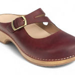 Dansko  Britney Wine Oxblood Leather Maryjane Low Heel Clogs Mules Sz 37 or 6.5-7 Photo 0