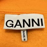 Ganni  Software Isola Puff Shoulder Sweatshirt In Bright Marigold Size Medium Photo 7