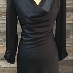NWT Astr The Label Black Cowl Neck Long Sleeve Mini Dress With Pearl Chain S Photo 0