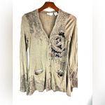 Miss Me S Sequin n Rose Button-Up Knit Cardigan Top Photo 8