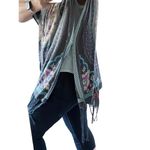 Woven Heart  Women's Mandala Boho Beach Duster,‎ Kimono Fringe Bottom Size Large Photo 4