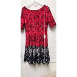 Julian Taylor 009-030 Dress Women's Size 12 Red & Black Short Sleeve Fit & Flare Photo 4