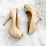 Ted Baker | Nude Pink Gold Platform Peep Toe Heels Pumps SVANA5 | Size 6 Photo 7