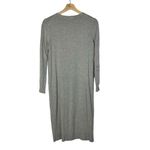 Ann Taylor Petite Light Gray V-Neck Silk Blend Midi Sweater Dress MP Photo 1