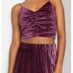 Wild Fable #1 Velvet Ruched Crop Top in Wine Photo 1