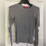 n:philanthropy  Striped Long Sleeve Cut Out Shirt Photo 0