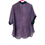 Sans Souci  size small kimono style open front short sleeve‎ cardigan blue purple Photo 1
