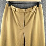 Women's 100% Wool Wide Leg Pant Size 12 Tan Satin Photo 3