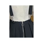 Hot Topic  Black Pleated Skirt With Suspenders Destructed Look High Waisted Sz S Photo 2