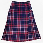 90s Vintage Navy Red Tartan Archie Brown Scottish Tartan Wool Kilt Skirt Size 8 Photo 0