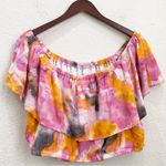 Torrid 2-pc Skirt Set Watercolor Tie Dye Off-Shoulder High Low Skirt Set Size 1 Photo 10