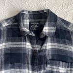 Abercrombie & Fitch Womens Navy Plaid Shirt Photo 1