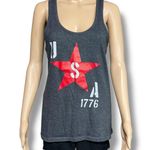 Boutique Womens USA Tank Top Racerback Sleeveless Pullover Gray Red White XL Juniors Photo 0