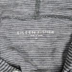 Eileen Fisher Linen Snap Button Long Sleeve Hoodie Cardigan Gray Stripe M Photo 3