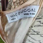 Mac Duggal  Beaded Butterfly Sleeve Column Gown - Nude Silver - size 8 Photo 13