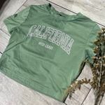 SheIn California West Coast Green Crop top T shirt slim fit Women’s size small Photo 0