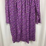 Eileen West Purple Floral Long Sleeve Short Nightgown Sz.L Size L Photo 2