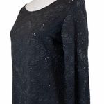 Calypso St. Barth  Medium Embroidered Sequins Long Sleeve Mini Casual Dress Photo 3