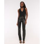 Abercrombie & Fitch A&F 90s Straight Leg  Ultra Hi Rise Faux Leather Pants Black 31/12 Moto Edgy Y2K Photo 10