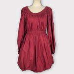 Ulla Johnson  Martine Bubble Minidress Women's 2 Burgundy Long Sleeve NWOT Photo 2