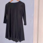 Sympli Quarter Sleeve Draped Scoop Neck Stretchy Lagenlook Tunic Dress Black Size 8 Photo 5