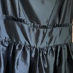 Kensie  Y2K Fit Flare Dress Deep Blue 100% Silk Double Skirt S Goth Witchy HOMCO Photo 3
