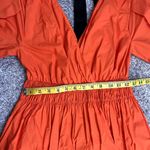 Self Portrait NWT Orange Poplin Tiered Puff Sleeve Midi Dress Womens Size 2 Photo 14
