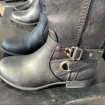 G by Guess  Black Ridding Boots Wide Calf Harvest Tall Buckle Stacked Heel Rocker Photo 2