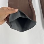 Meshki  Tyra Straight Leg Pants Womens XS Faux Leather Chocolate Brown High Rise Photo 6