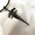 Silver tone sword necklace Gray Photo 4