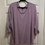 Lane Bryant crew neck 3/4 length sleeve shirt light pink glitter size 22/24 Photo 0