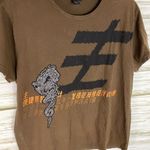 EXPRESS Y2K  Brown Asian Tattoo Dragon Graphic Tee Photo 3