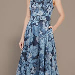 Alex Evenings  Navy Floral A Line Mother of the Groom/Bride Dress Photo 0